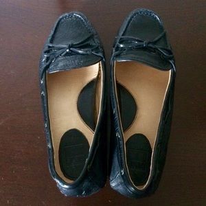 FRYE Leather Moccasin-Style Slip-On Shoes (Black)